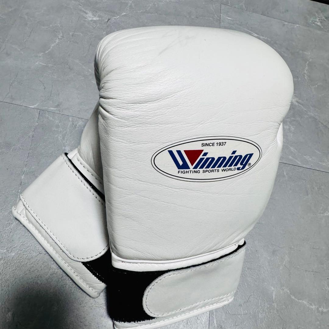 Winning グローブ 8オンス 白 ゼット（ZETT） winning ウイニング ボクシンググローブ MS-200 ひも式
