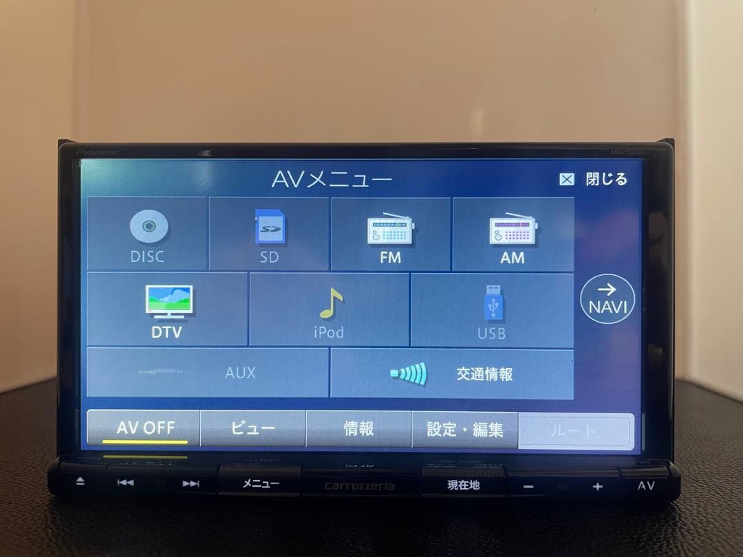 最新地図楽ナビAVIC-RZ303中古180mm7V型ワンセグTV 最新オービス
