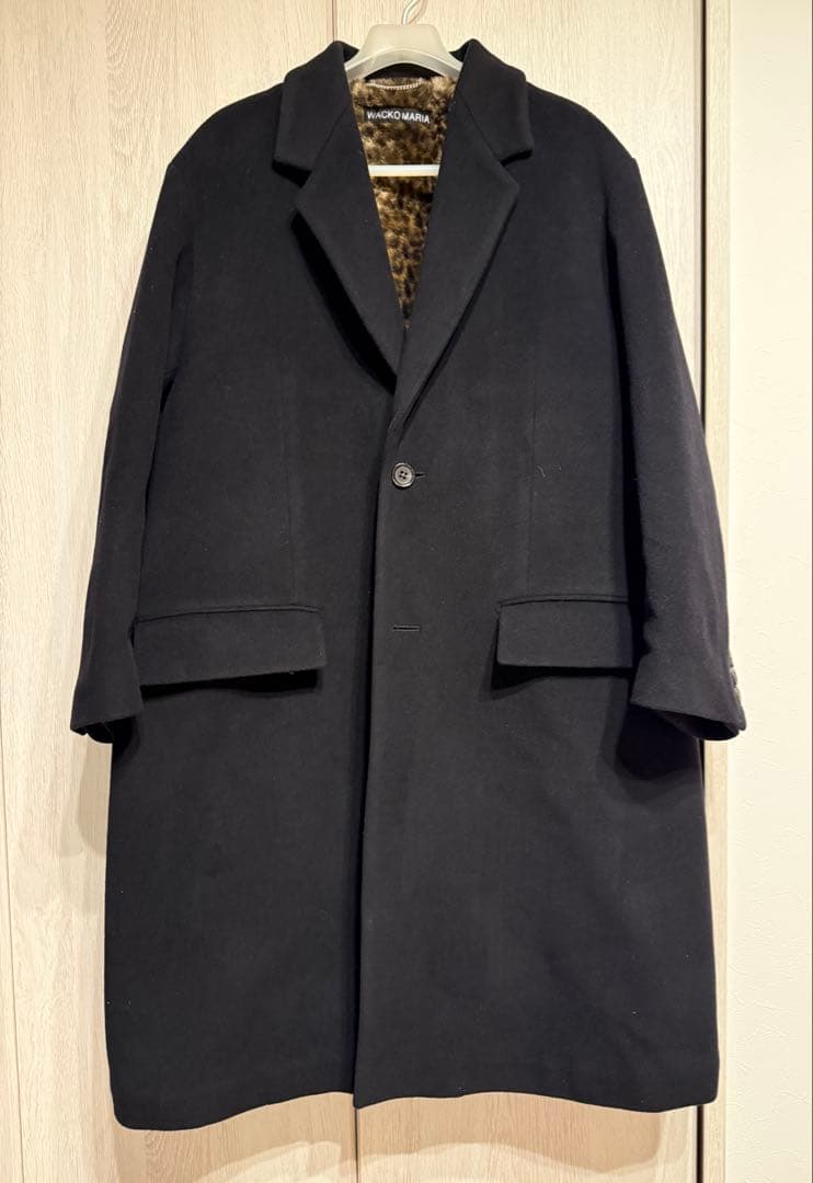 24aw WACKO MARIA ブラック チェスターコート