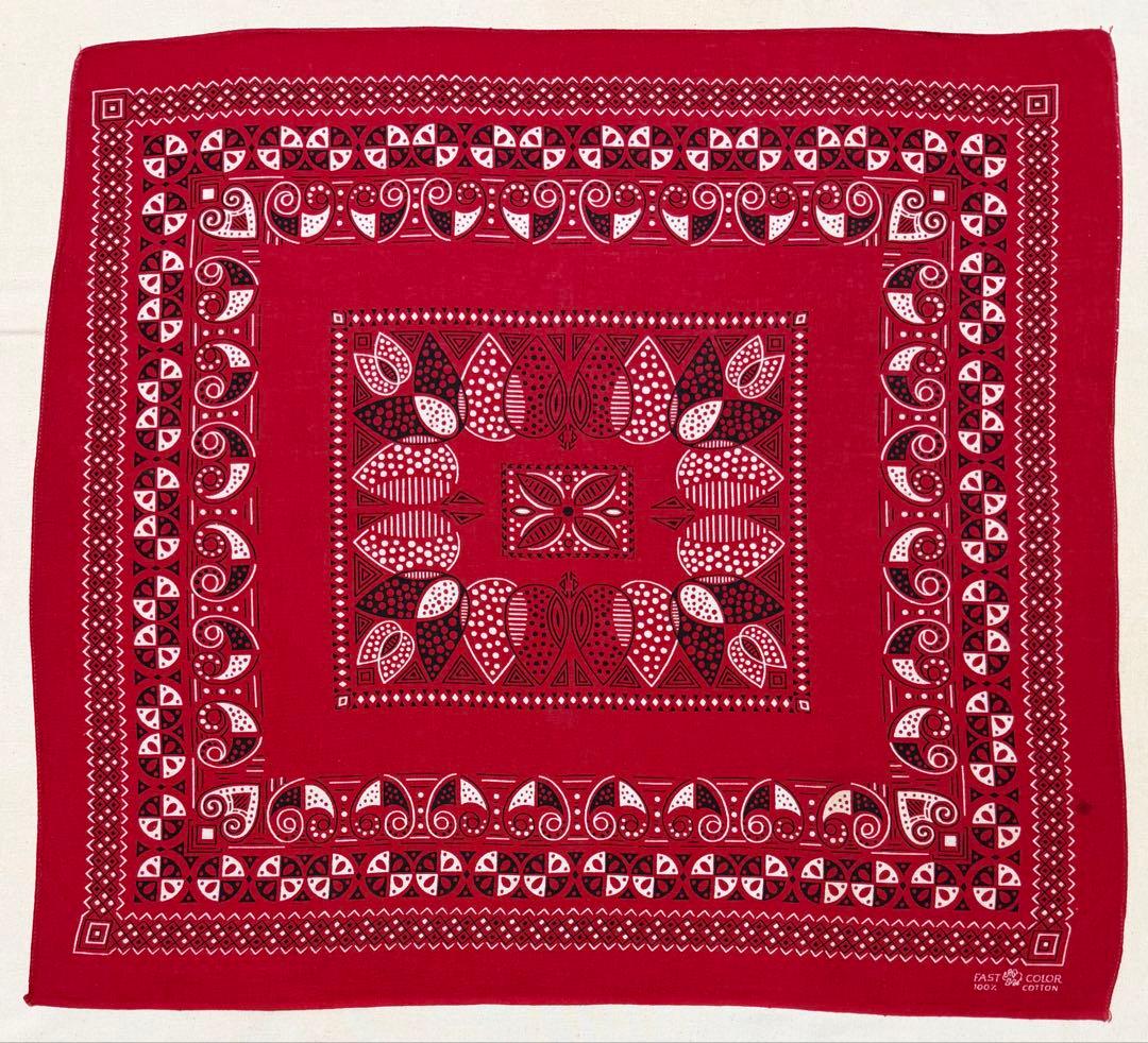 エレファント 象 トランクアップ レッド ビンテージバンダナ 1685