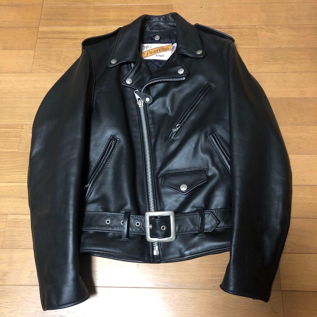 【美品】Schott ダブルライダースジャケット Schott N.Y.C（ショット） Schott COW NEW NAKED D-POCKET RIDERS
