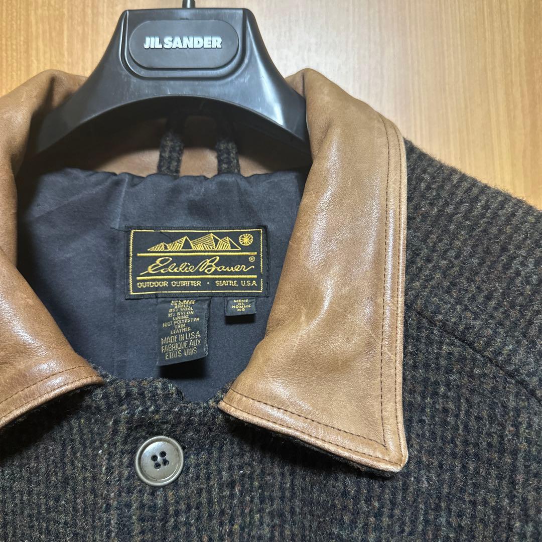 希少 80s〜90s eddie bauer ツイードコート 襟レザー USA製 希少 80s〜90s eddie bauer ツイードコート 襟レザー USA製 - メルカリ