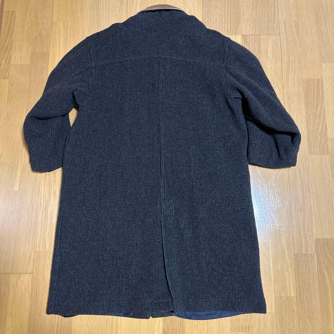 希少 80s〜90s eddie bauer ツイードコート 襟レザー USA製 - メルカリ