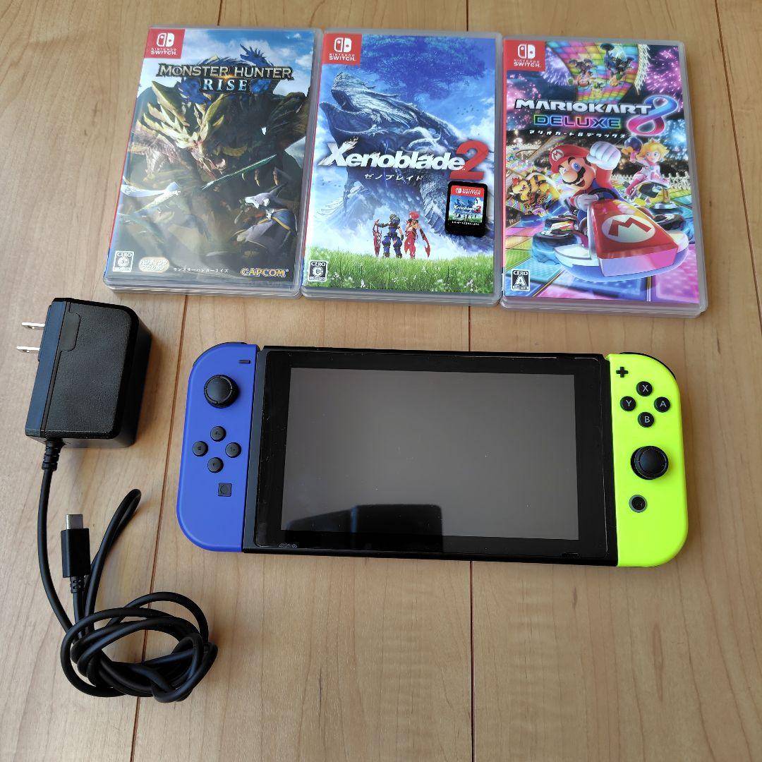 Nintendo Switch 本体 青と黄 + ゲーム3本 任天堂（Nintendo） ピクミン3 デラックス ソフト+ピクミン ぬいぐるみ