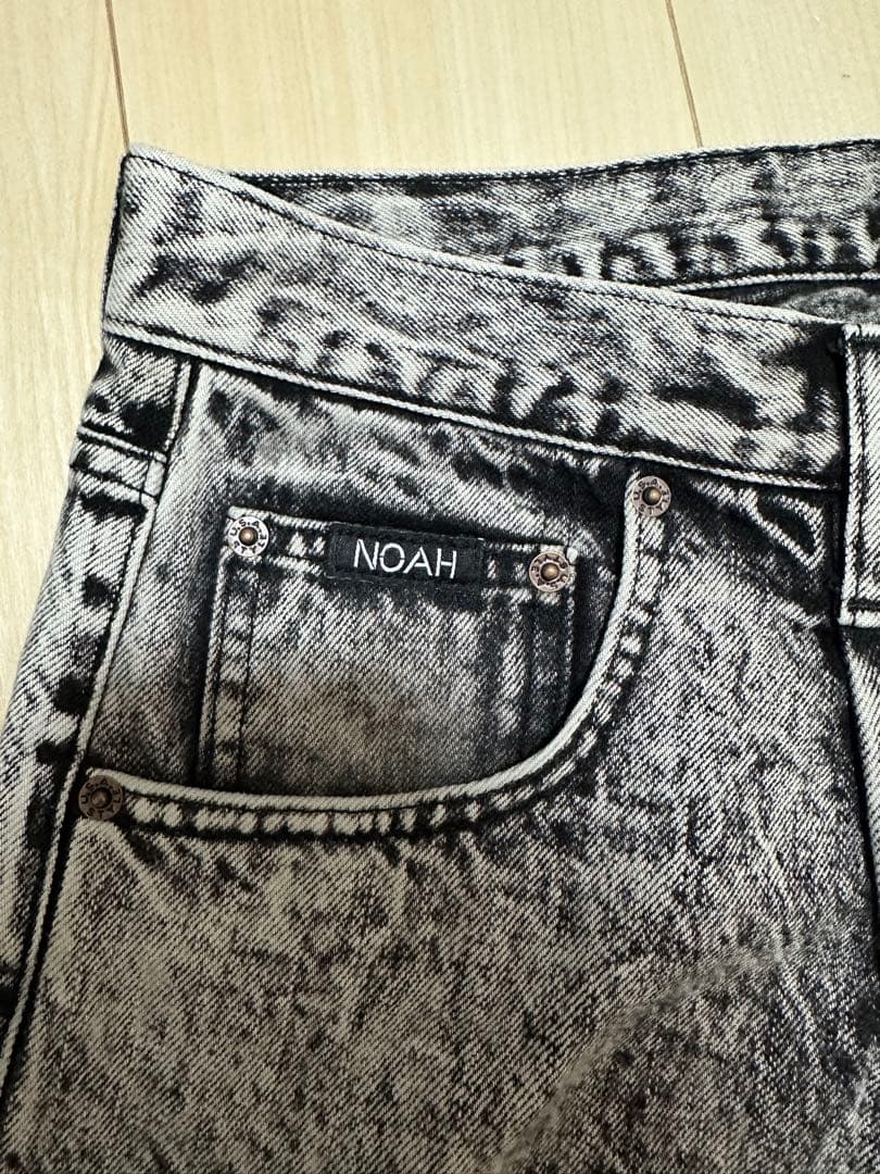 NOAH Pleated Jeans ストレートデニム グレー・ブラック