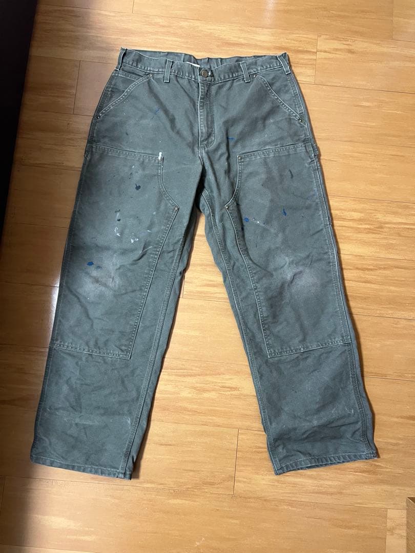 Carhartt モスグリーン カーハート ダブルニー made in usa