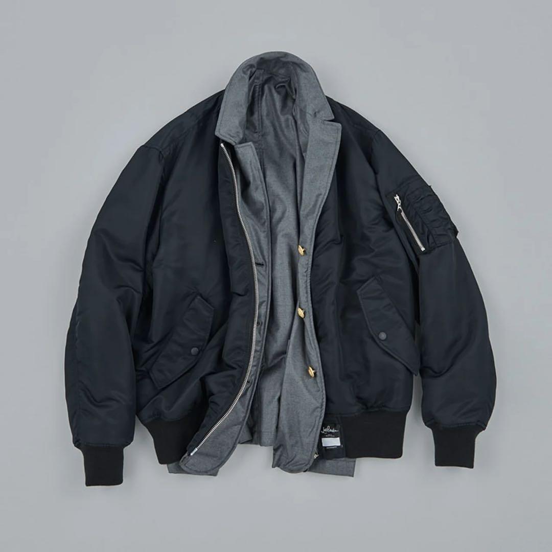 Loro Piana 藤原ヒロシ リバーシブル MA-1 ブラック×ネイビー - メルカリ