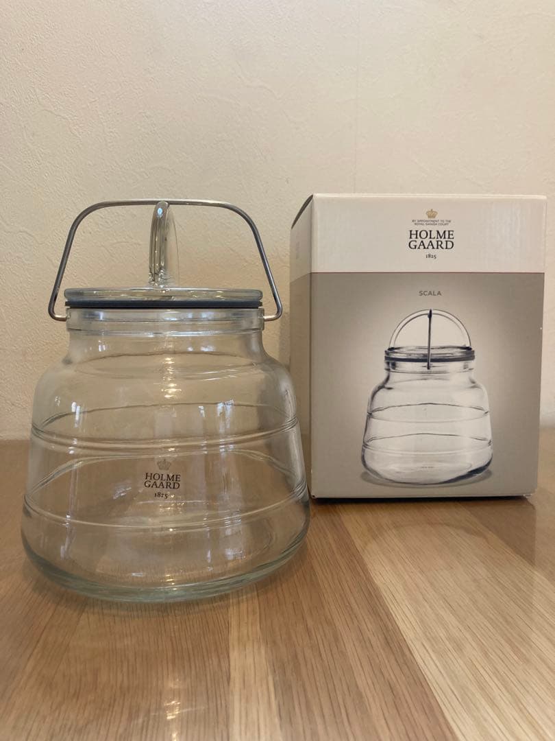 未使用・HOLMGAARDホルムガード・スカーラ　ガラスキャニスター1L ホルムガード スカーラ 1L 1000ml ストレージジャー スカーラジャー