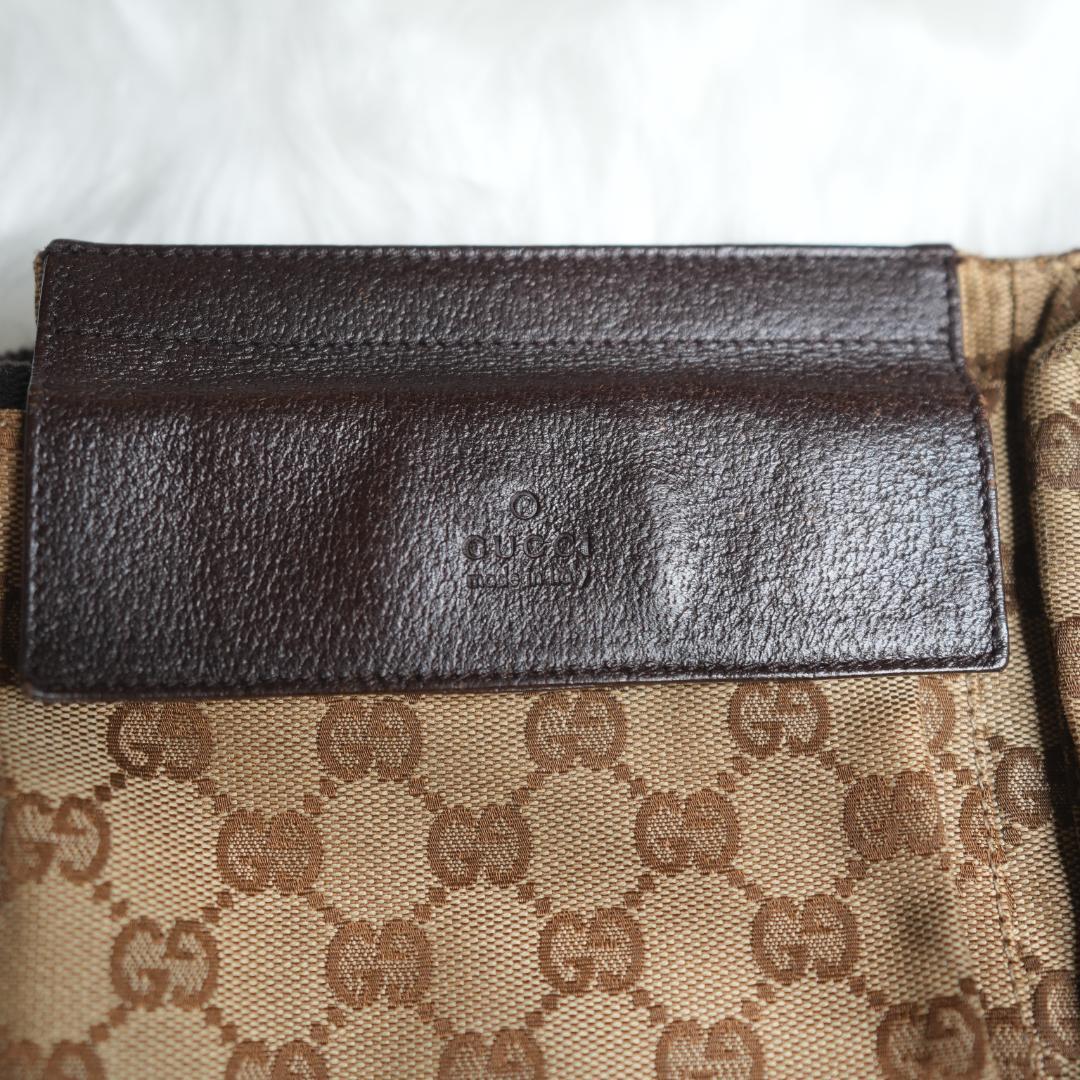 グッチ GUCCI ボディバッグ GG レザー 革 キャンバス ブラウン 楽天