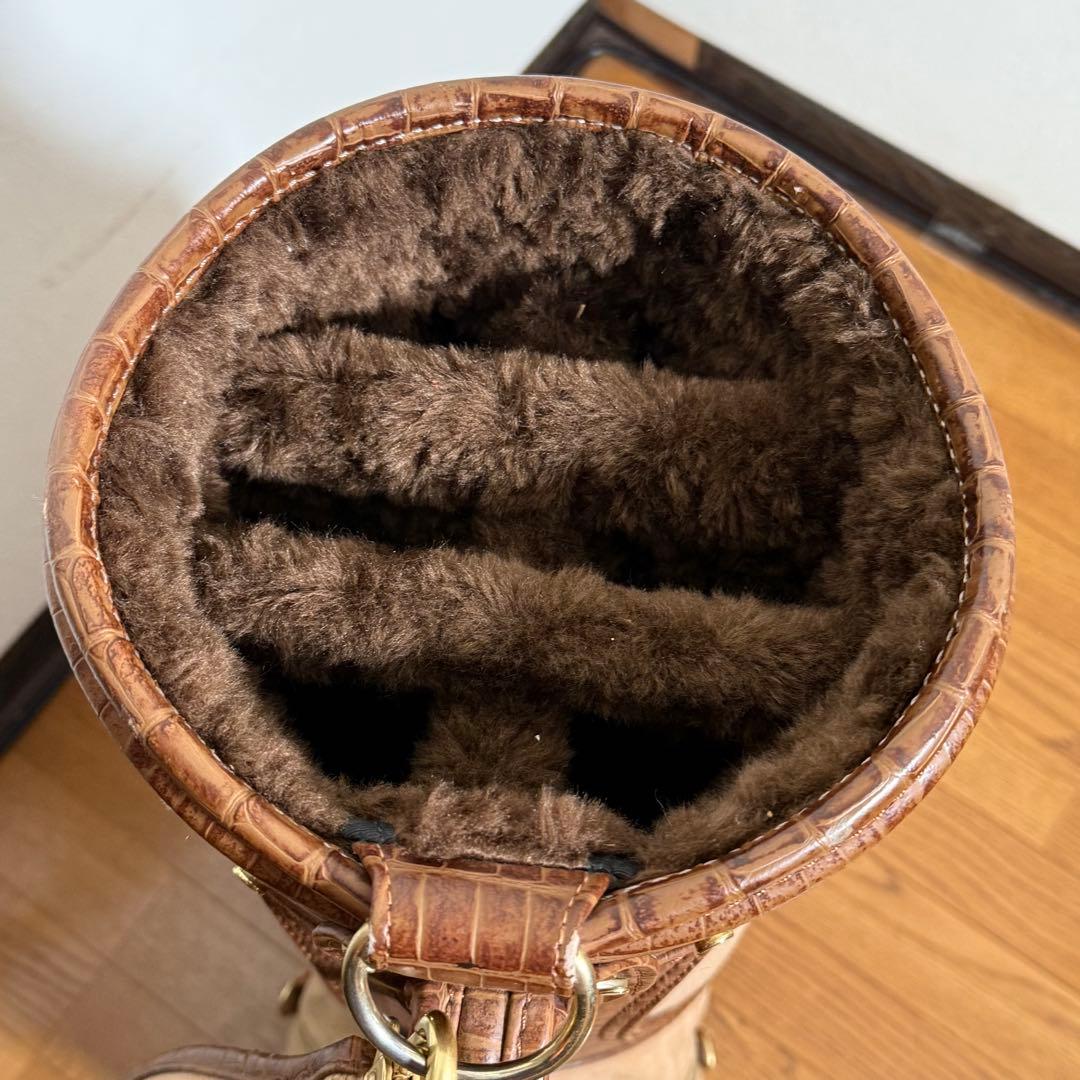 美品】 伊太利屋 クロコ型押し キャディバッグ 日本製