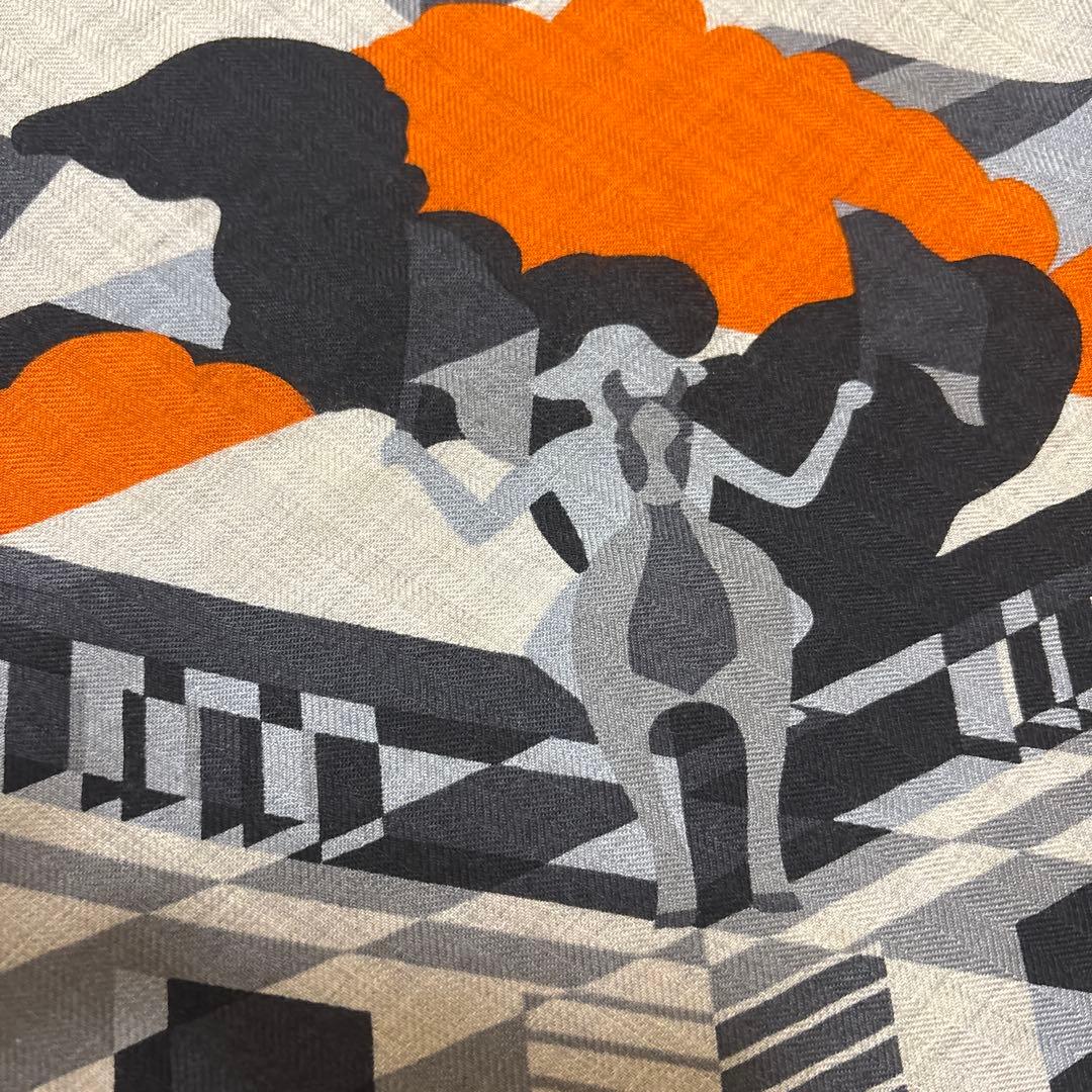 エルメス ロザンジュ GM カシミアシルク カシシル グレー スカーフの