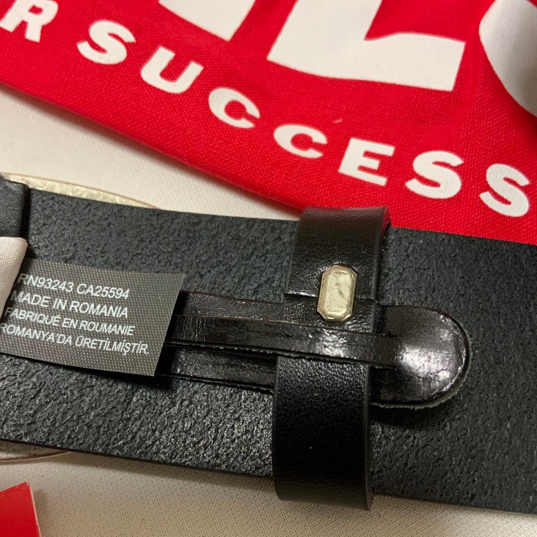 洗練されたデザイン DIESEL　Dロゴベルト　B -1DR　ブラック　訳あり