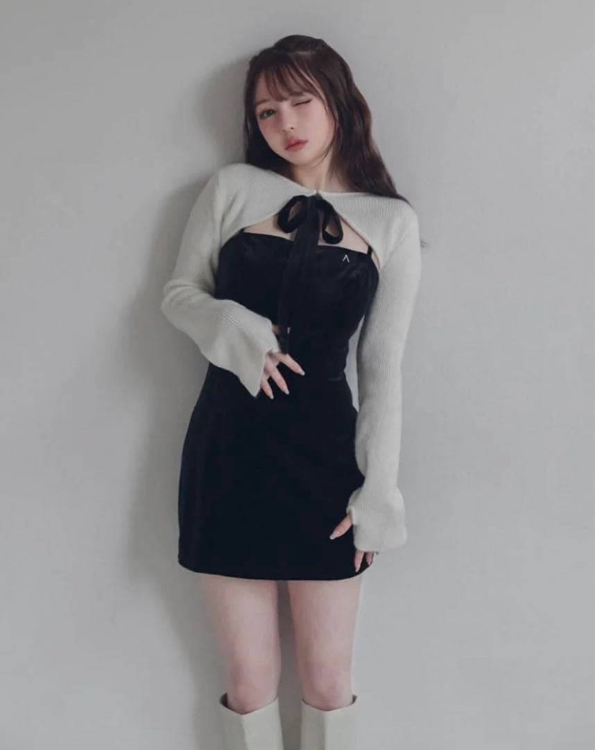 ワンピース ANDMARY Anita ribbon mini dress ANDMARY Anita ribbon mini dress アンドマリー andmary Anita ribbon