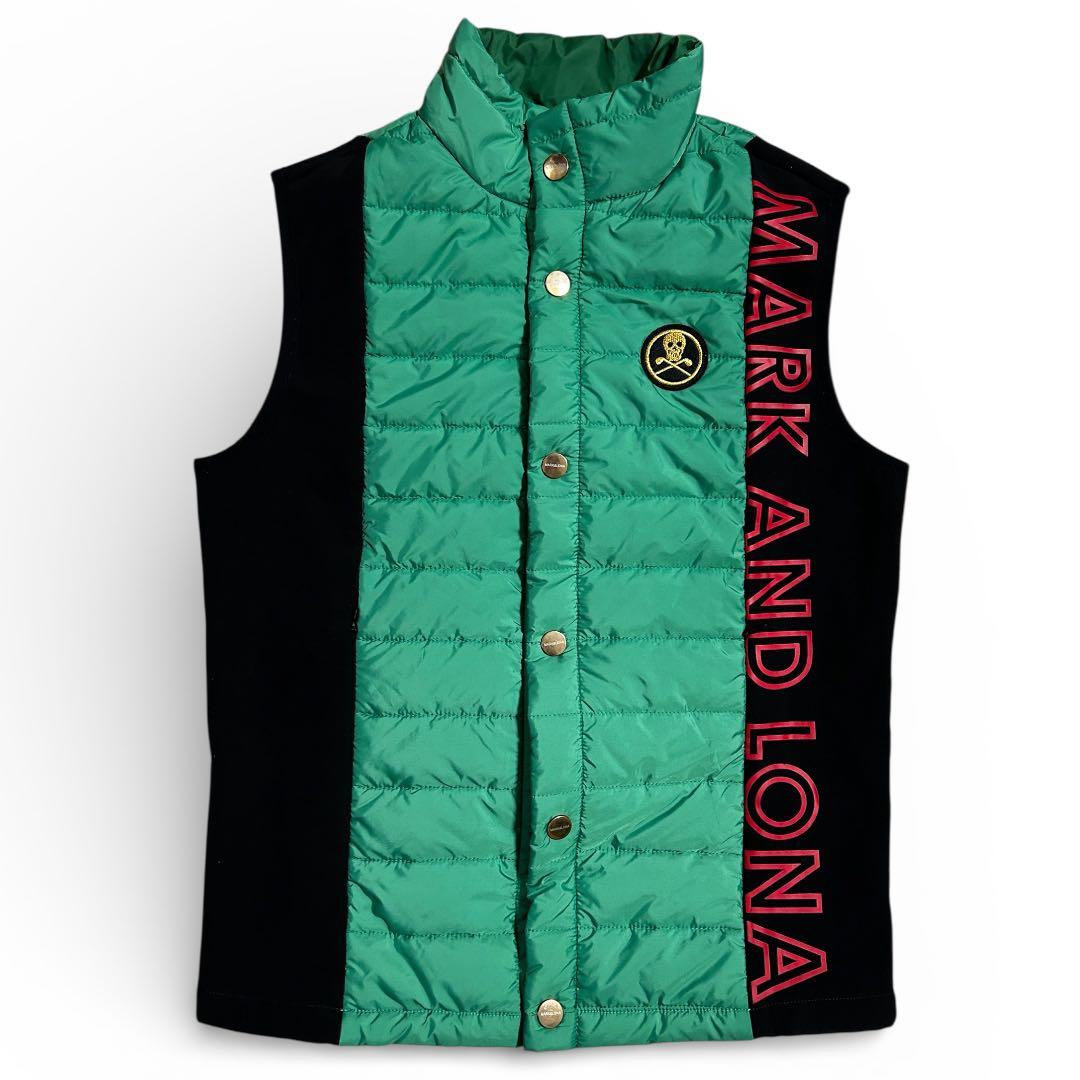 【極美品】mark&lona ダウン　ベスト　金ボタン　緑×黒 楽天市場】マークアンドロナ ダウンベストの通販