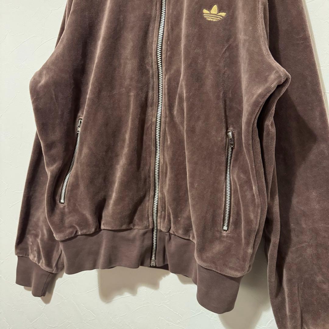 希少】adidas 00s トラックジャケット ベロア ブラウン L - メルカリ