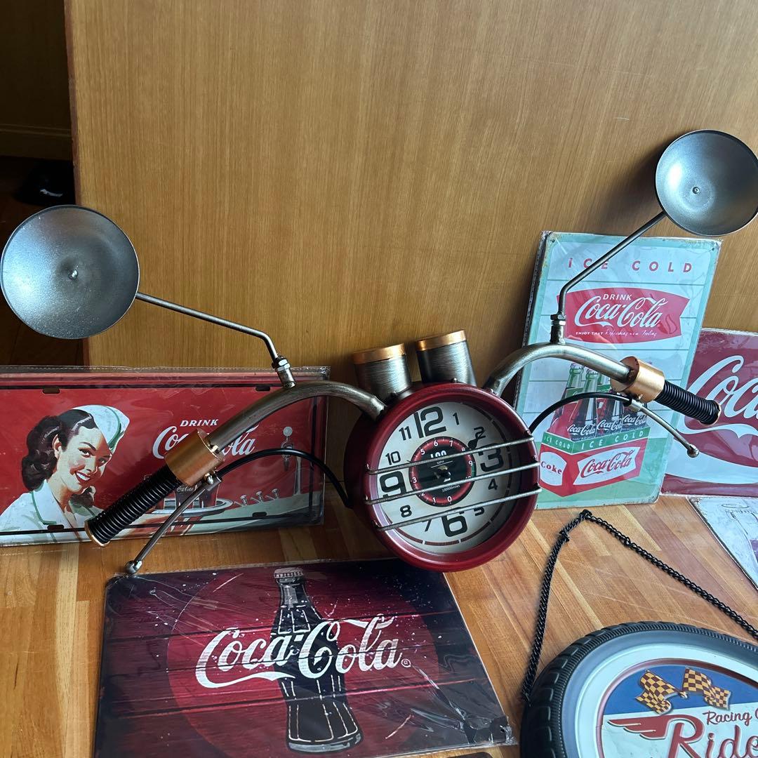 ブリキ アンティーク コカコーラ バイク ハーレー インテリア アメリカ