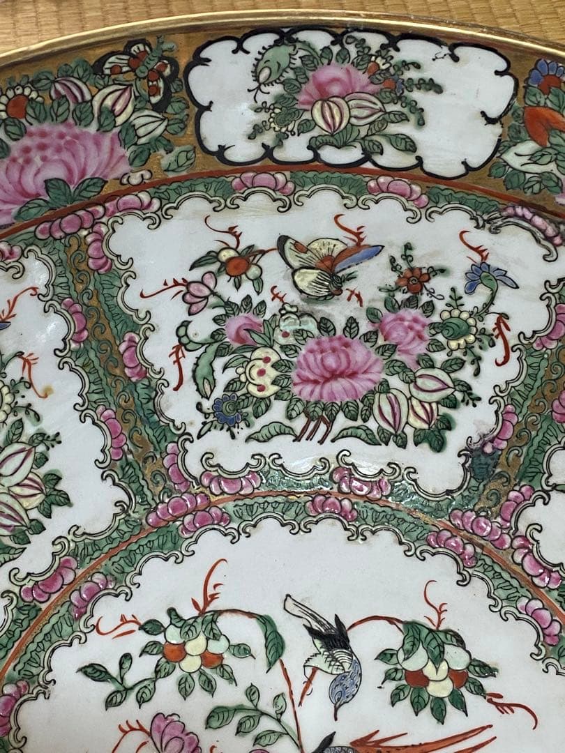 ♦️中国古陶磁 民国時代 大清道光年製 粉彩 吉祥花鳥図