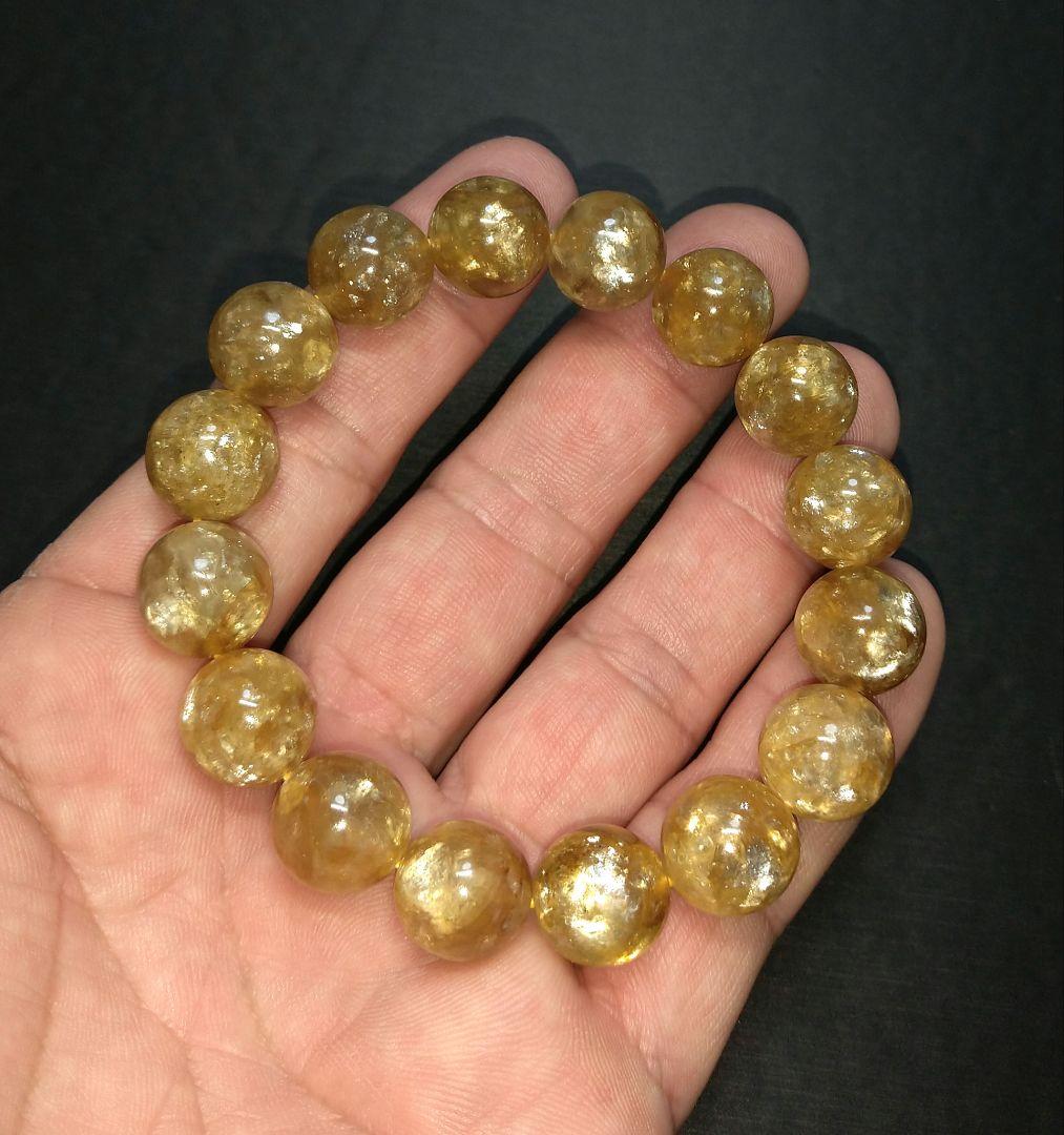 専用《マダガスカル産》ゴールデンマイカ 【美品】ブレスレット　１３㎜