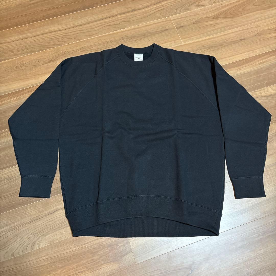 ループウィラー LW313 ブラック Mサイズ Loopwheeler LW313 Relaxed Fit Crewneck Sweatshirt - Black