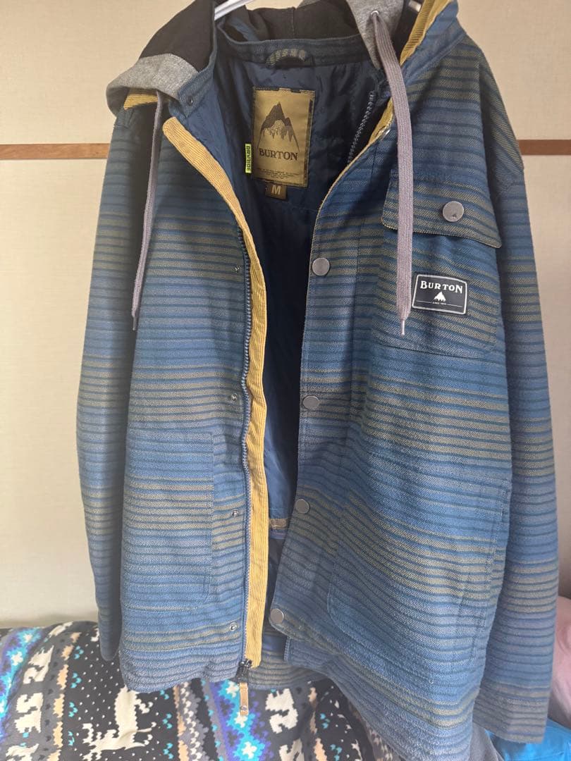 Burton スノーボードウェア Mサイズ 青/黄 ストライプ BURTON