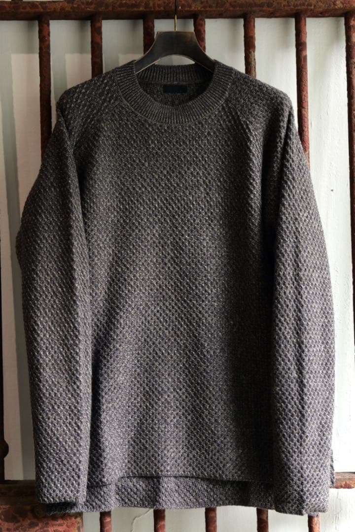 DEVOA Loose Fit Knit Cotton Woolグレー1