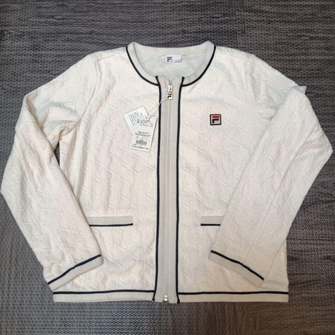 FILA レディースジャケット Lサイズ ホワイト FILA（フィラ） ブルゾン ジャンバー 「FILA別注」レース切替トラック