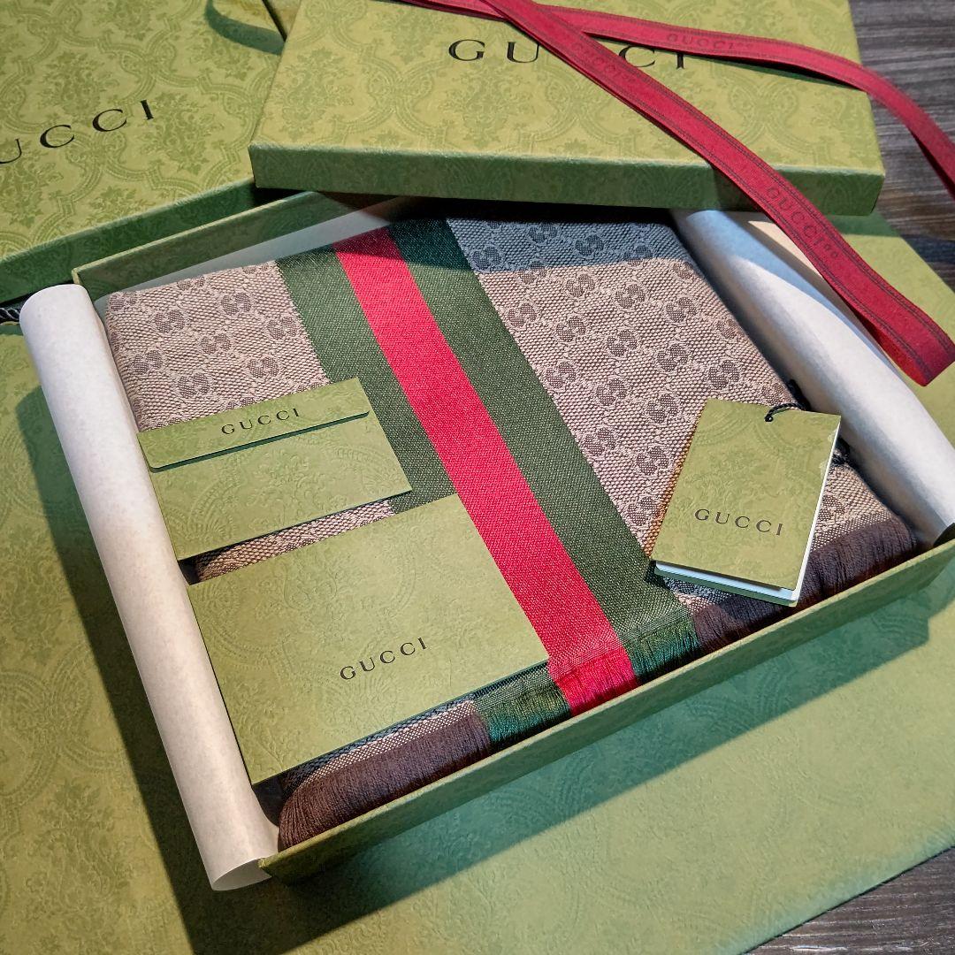 ❤新品箱袋付❤GUCCI マフラー ストール ショール スカーフ❤C