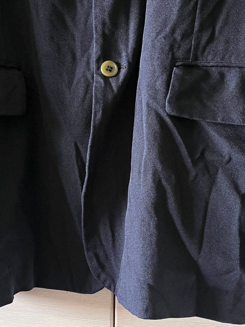 25ss コムデギャルソンシャツ オーバーサイズポリ縮ジャケット NAVY S