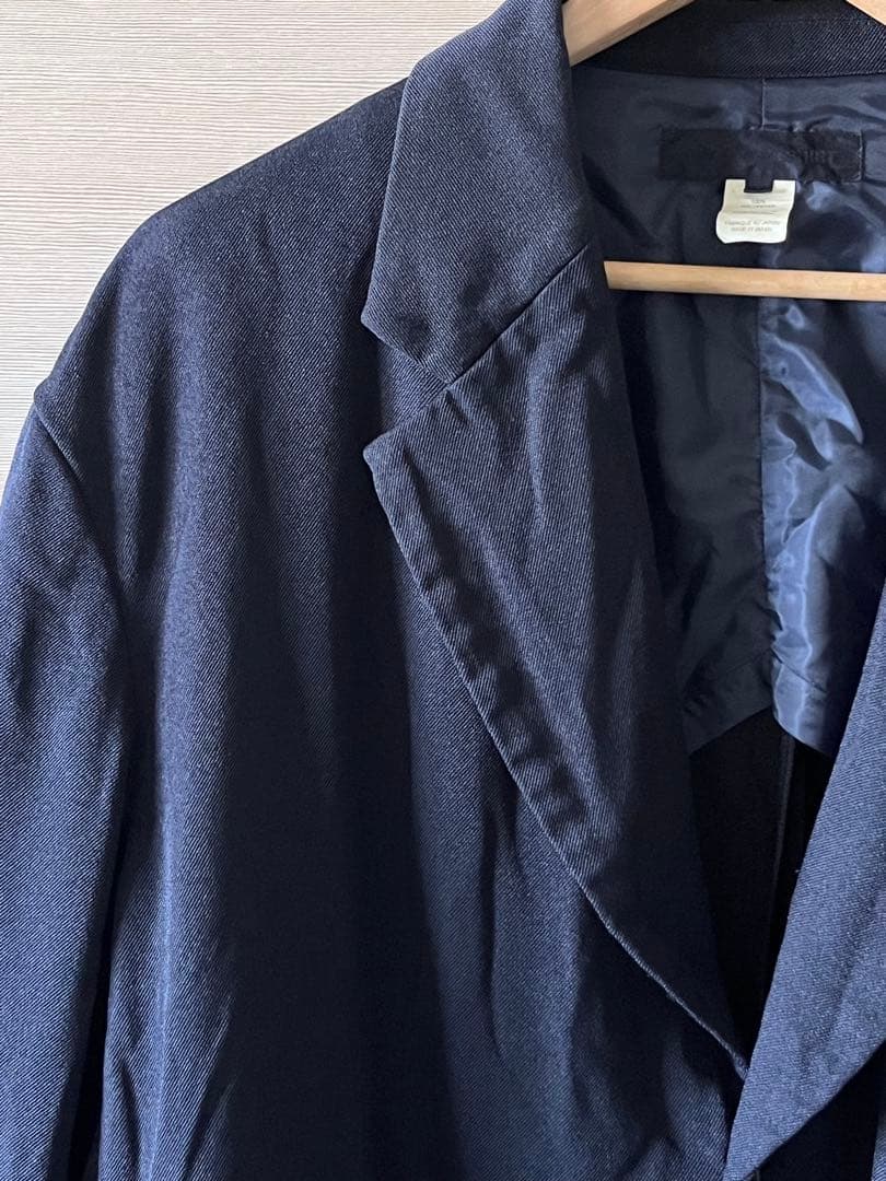 25ss コムデギャルソンシャツ オーバーサイズポリ縮ジャケット NAVY S