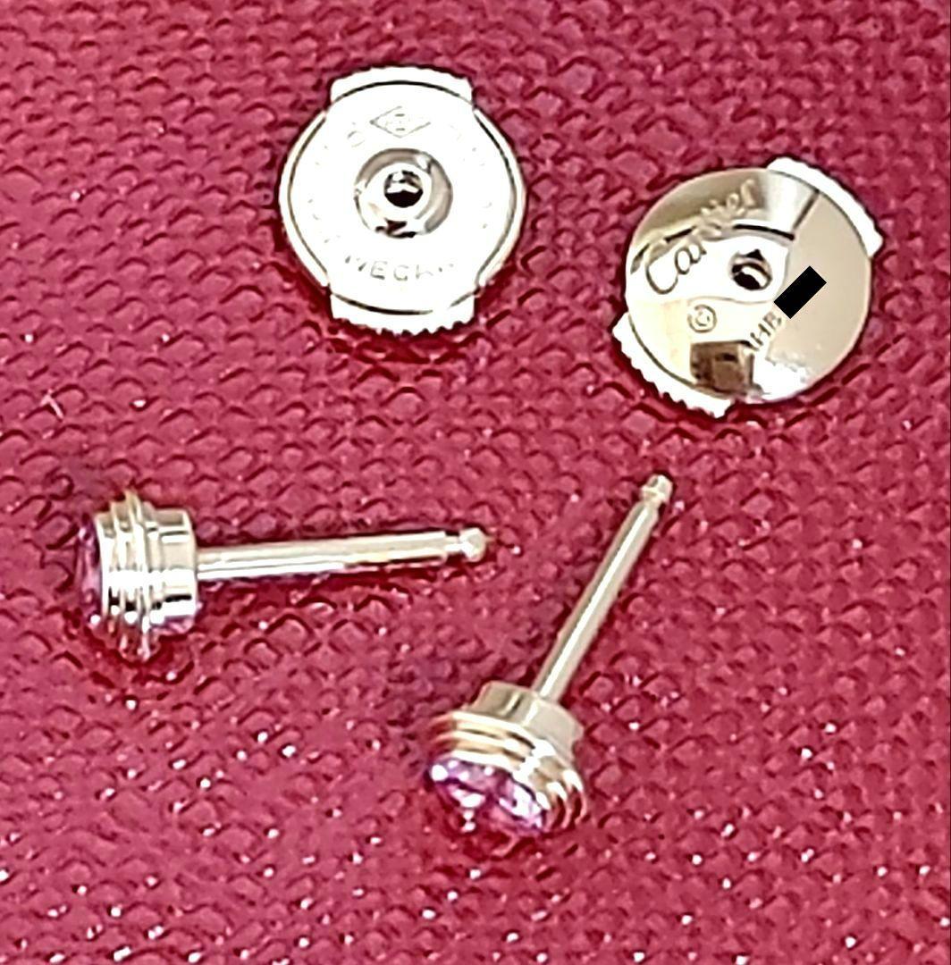 やや訳あり☆カルティエ ダムール K18PG ピンクサファイアピアス 証明