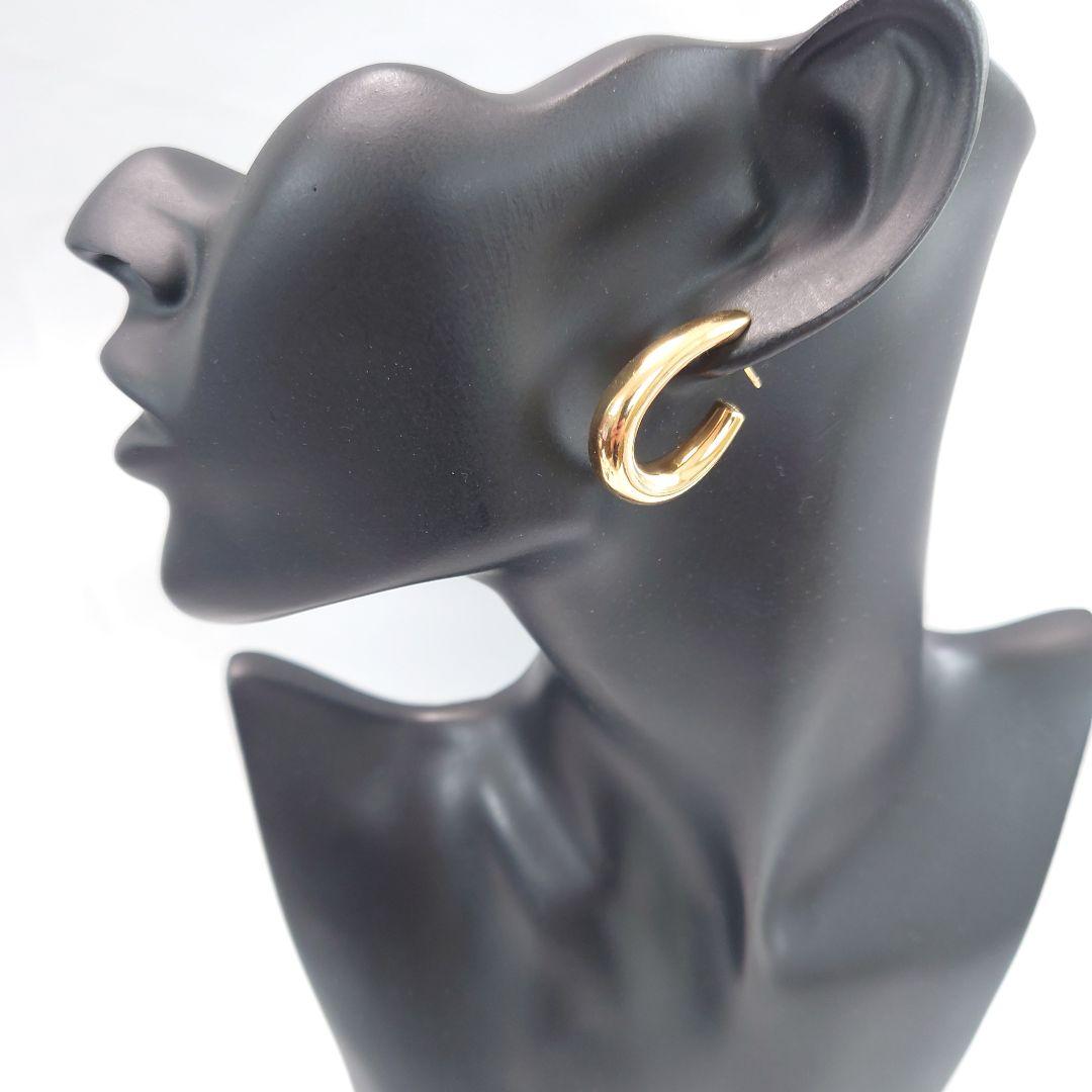 希少】TIFFANY ティファニー K18 ヴィンテージ フープピアス 片耳用