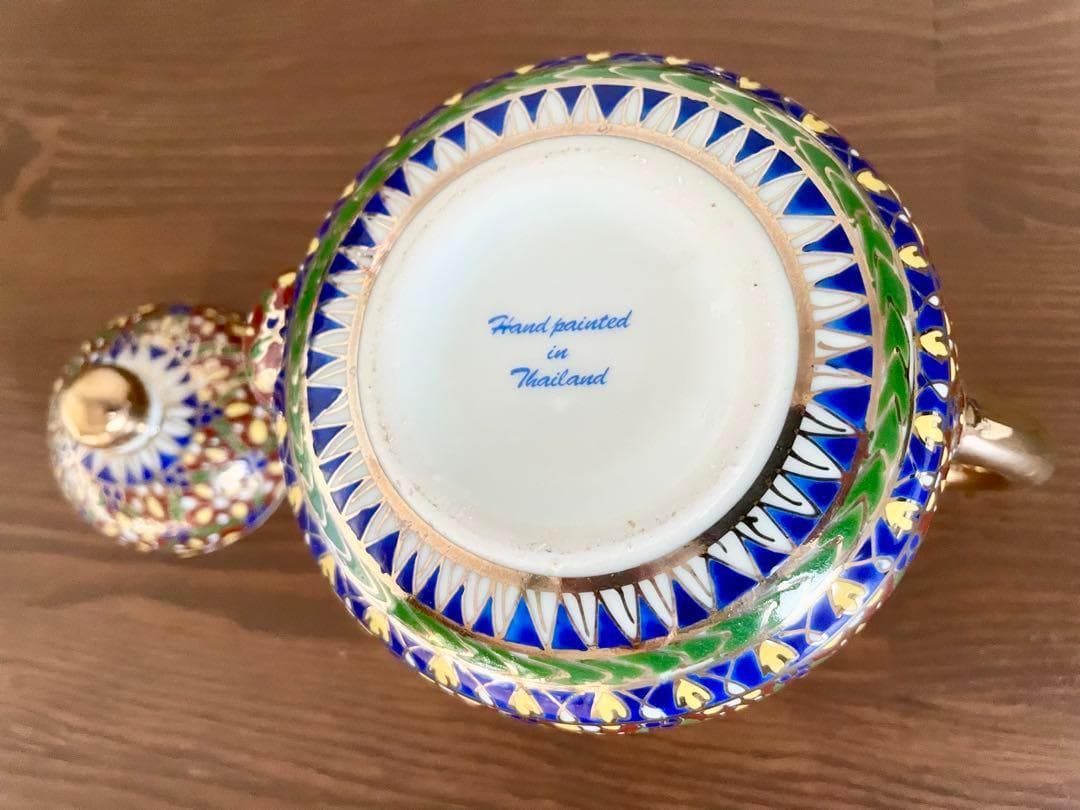 未使用 ベンジャロン焼 茶器 ティーセット カップ 小物入れ ポット