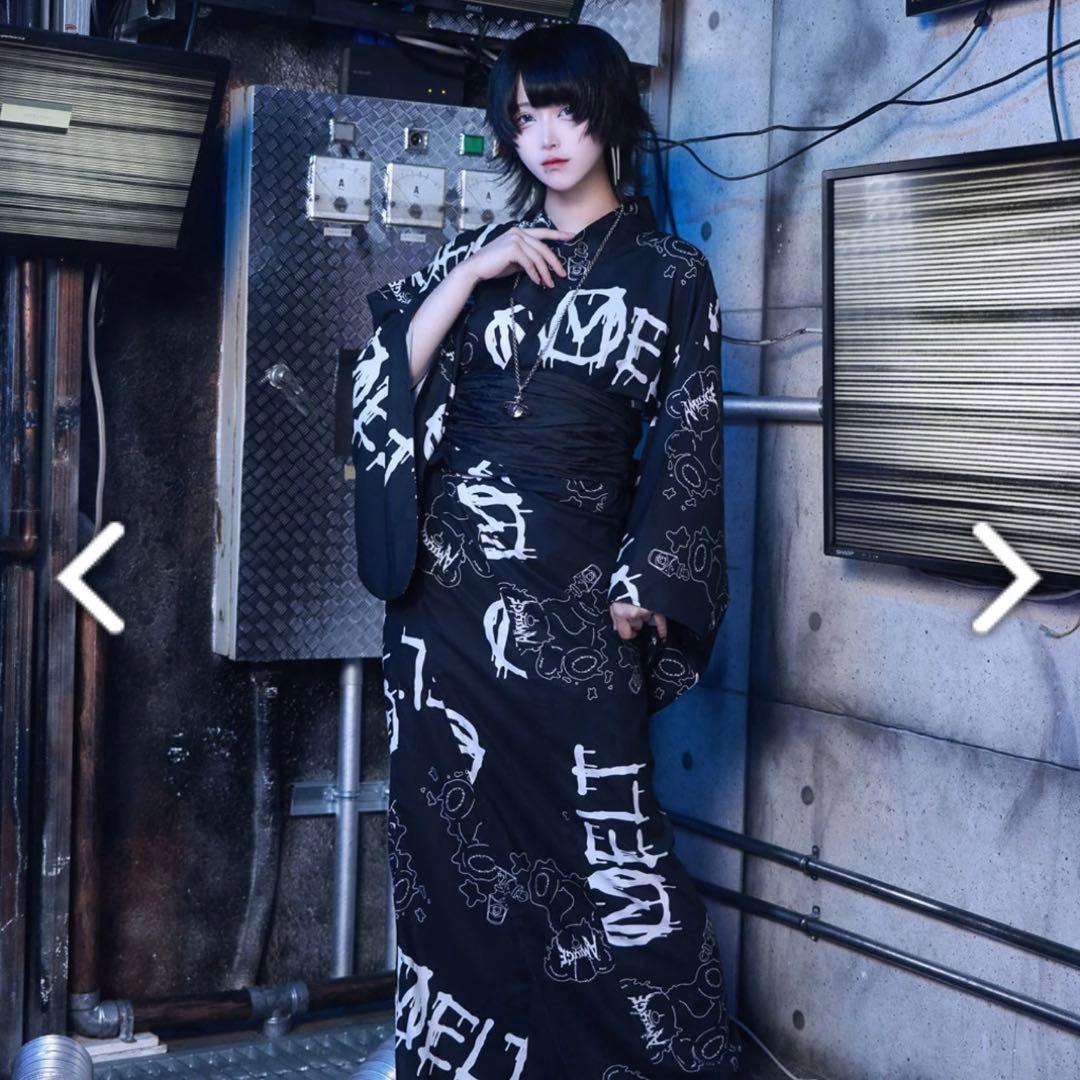 Amilig MELT Bear総柄浴衣 浴衣ドレス 地雷系 レディース メンズ Amilige(アミリージュ)公式通販サイト｜地雷系 病みかわ ユニセックス