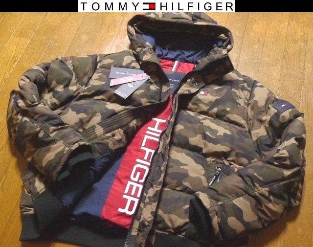 大きい】5L6L4XL5XL日本サイズ位トミーヒルフィガー迷彩ダウンジャケット