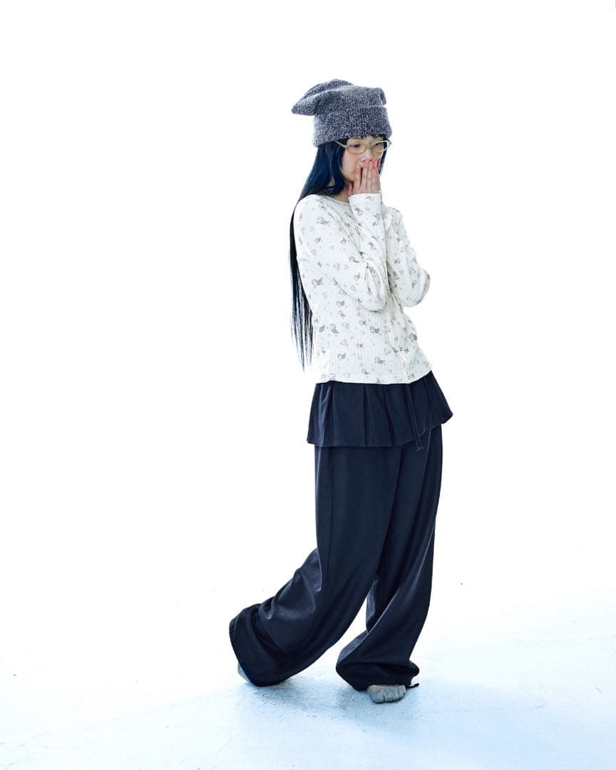coyseio PLEATS OVER WOOL PANTS ネイビー - メルカリ