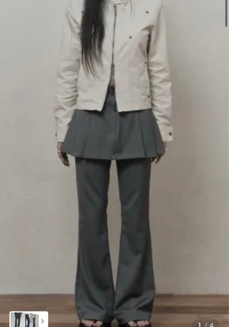 パンツ KHAKIPOINT Skirt Layered Bootcut Pants ☆KHAKIPOINT☆ Skirt Layered Bootcut Pants【送料0/関税0】