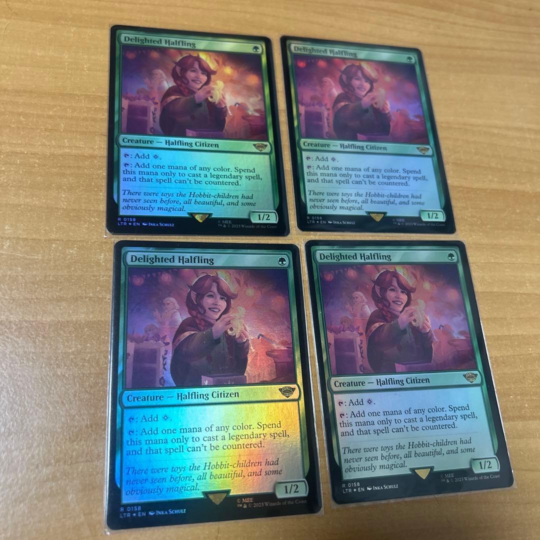 喜ぶハーフリング　Delighted Halfling 4枚　英語　foil 喜ぶハーフリング 英語4枚セット MTG 喜ぶハーフリング/Delighted