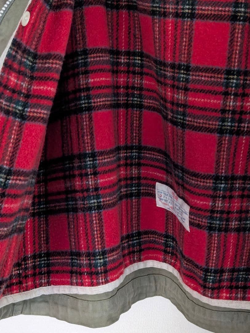 快晴堂謹製 タータンチェックライナーつき パーカーミリタリー