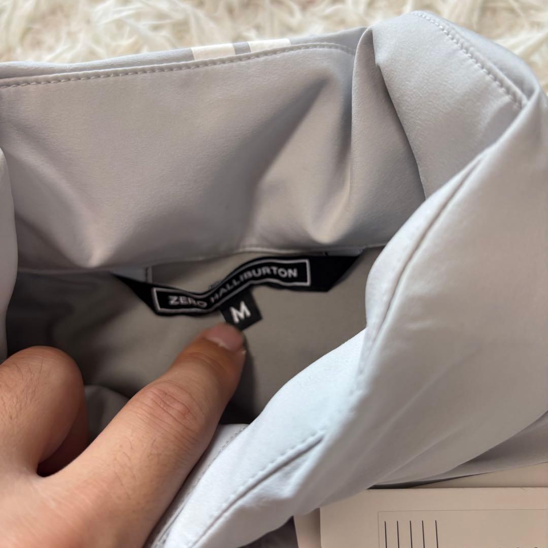 ゼロハリバートン 中綿 ダウン ジップ ハイブリット グレー ハイネック