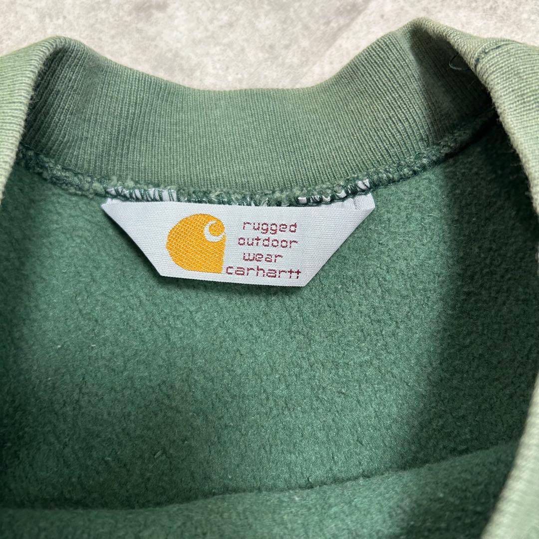 80s carhartt グリーン vintage トレーナー 三角タグ 激レア-在庫入替特価