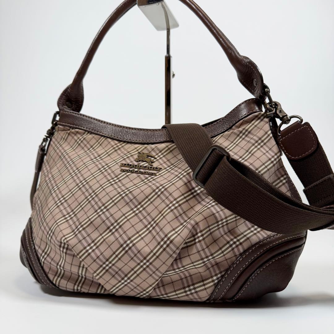 【美品】バーバリーブルーレーベル　ショルダーバッグ　2way ナイロン　ピンク 中古・古着通販】BURBERRY BLUE LABEL (バーバリーブルーレーベル