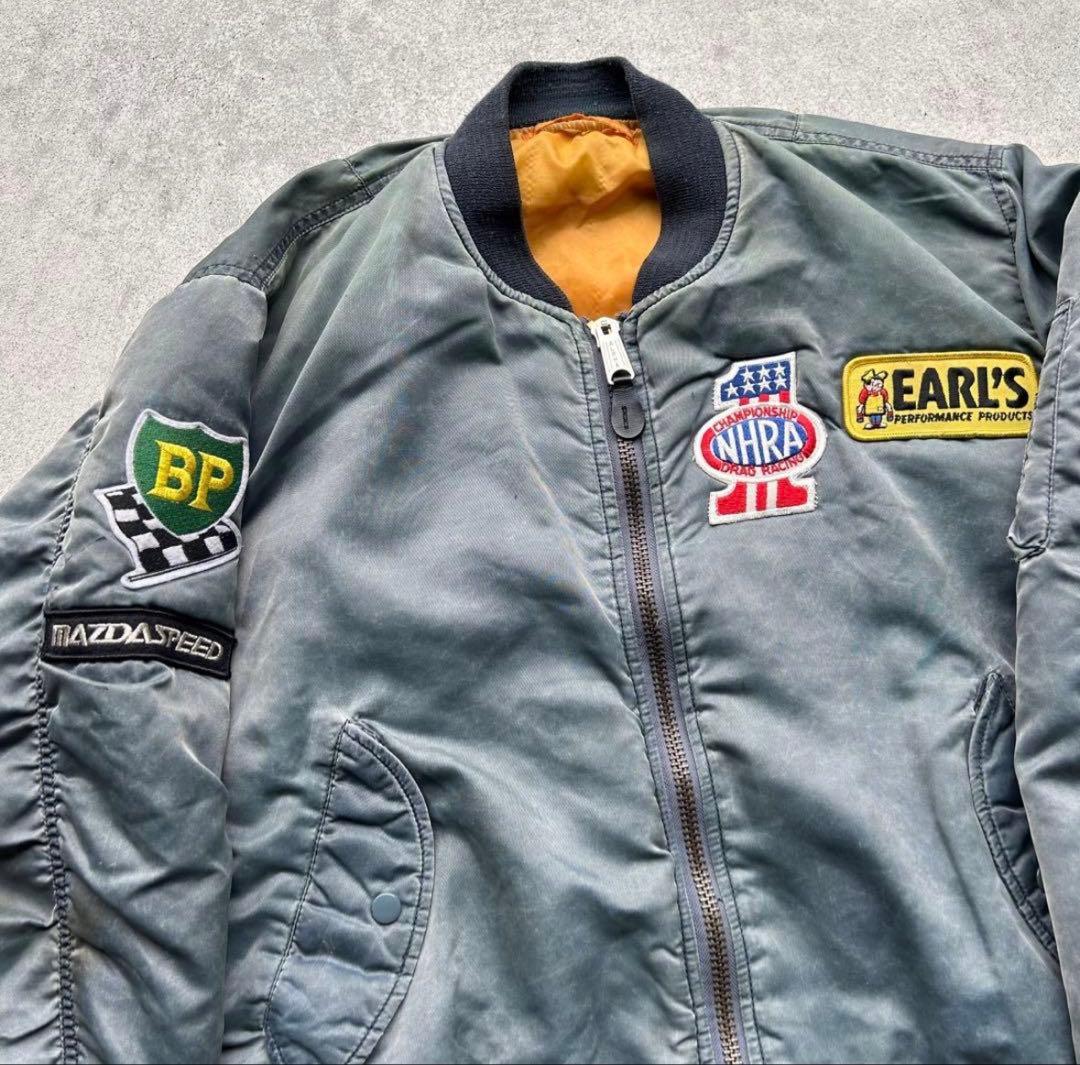 90s USA MA-1 フライト ボンバージャケット フェード グランジ - メルカリ