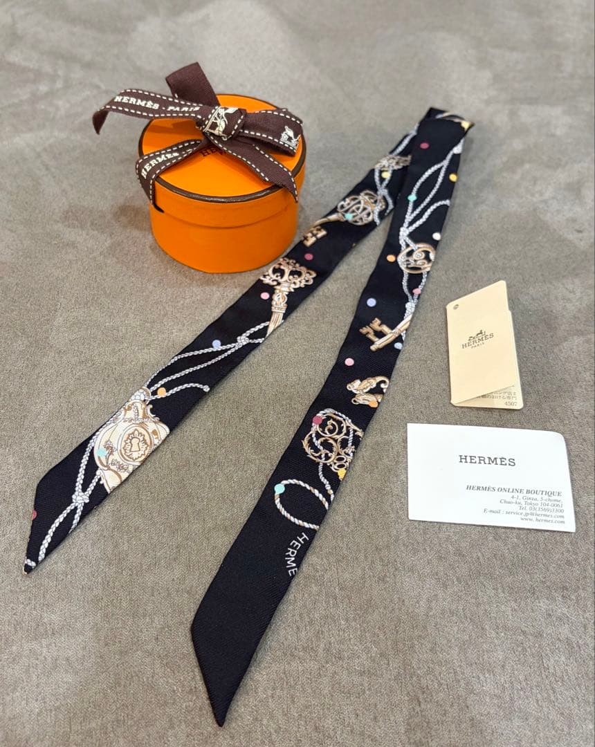 HERMES エルメス ツイリードール レ・クレ・ア・ポア ノワール