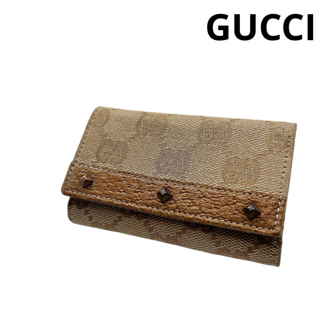 GUCCI】 グッチ GGキャンバス キーケース レザー キャンバス 総柄