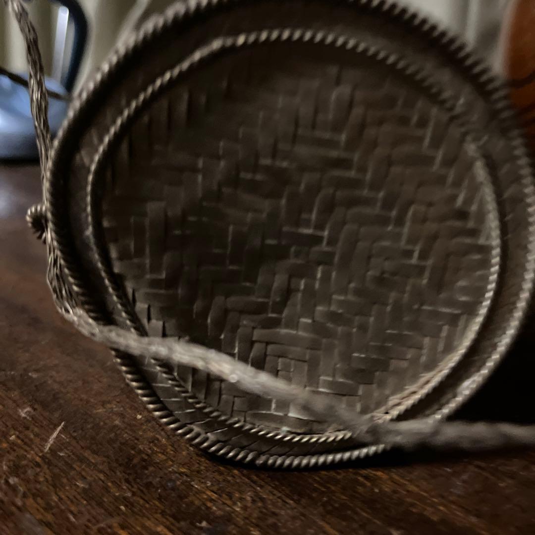 ラオス シルバー製 円筒形小物入れ ヴィンテージ