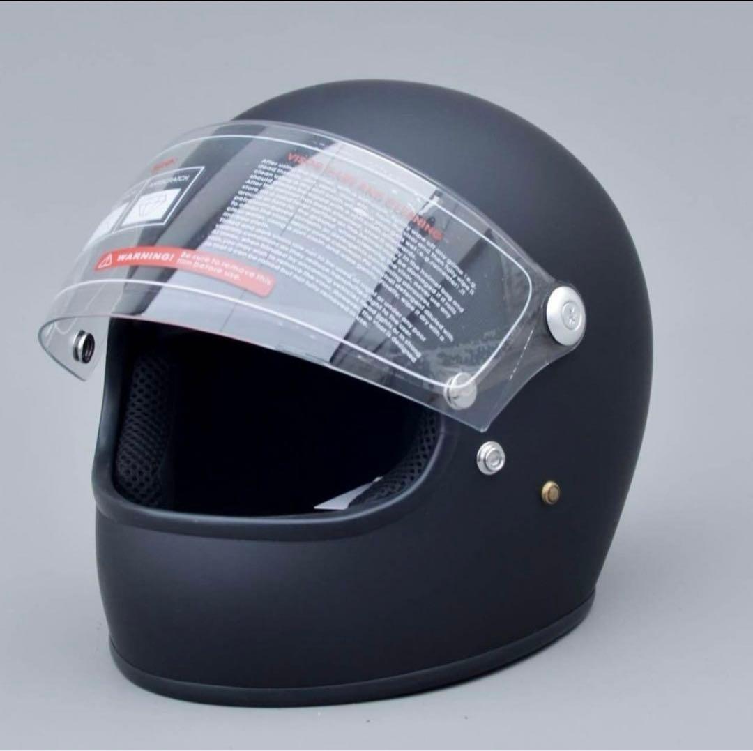 小型シェル フルフェイスヘルメット クリアシールド付き レトロ