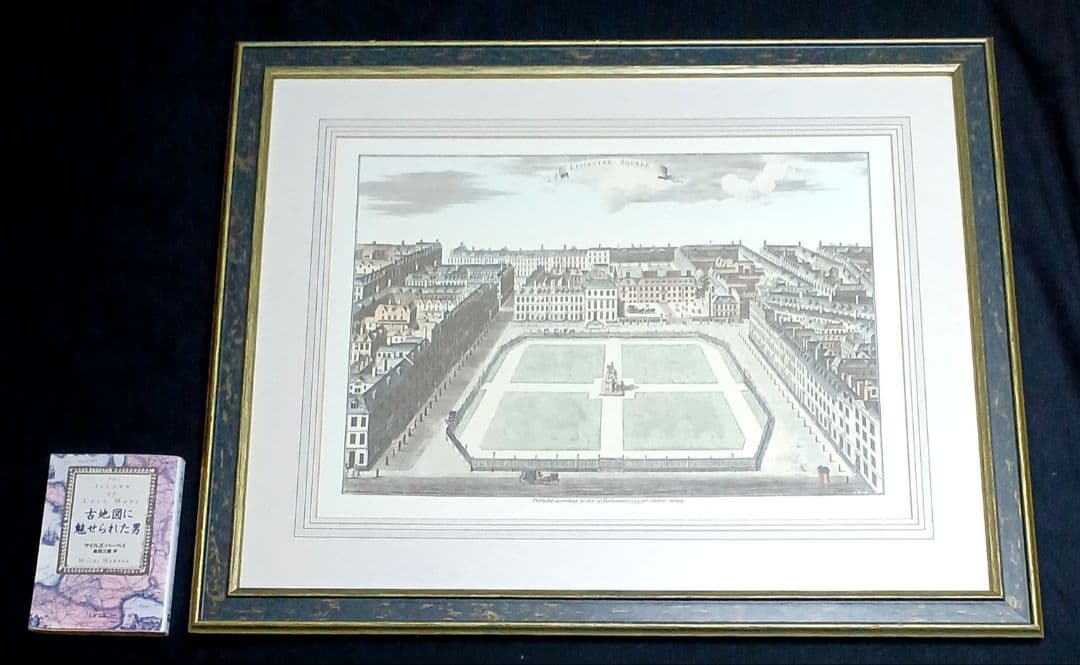 お値下げ　額装　リプロダクション　 ニコルズ「レスタースクウェア」鳥瞰図　美品