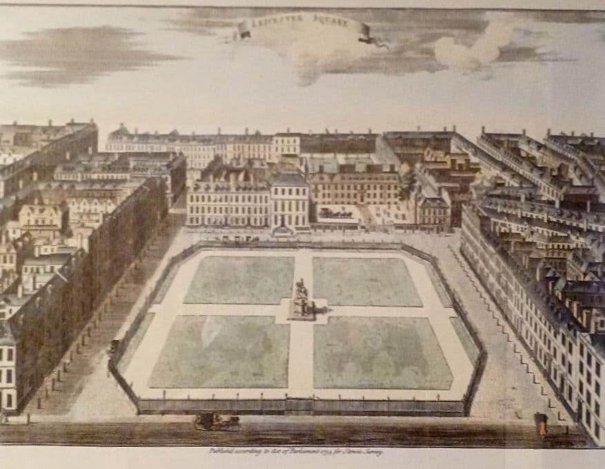 お値下げ　額装　リプロダクション　 ニコルズ「レスタースクウェア」鳥瞰図　美品