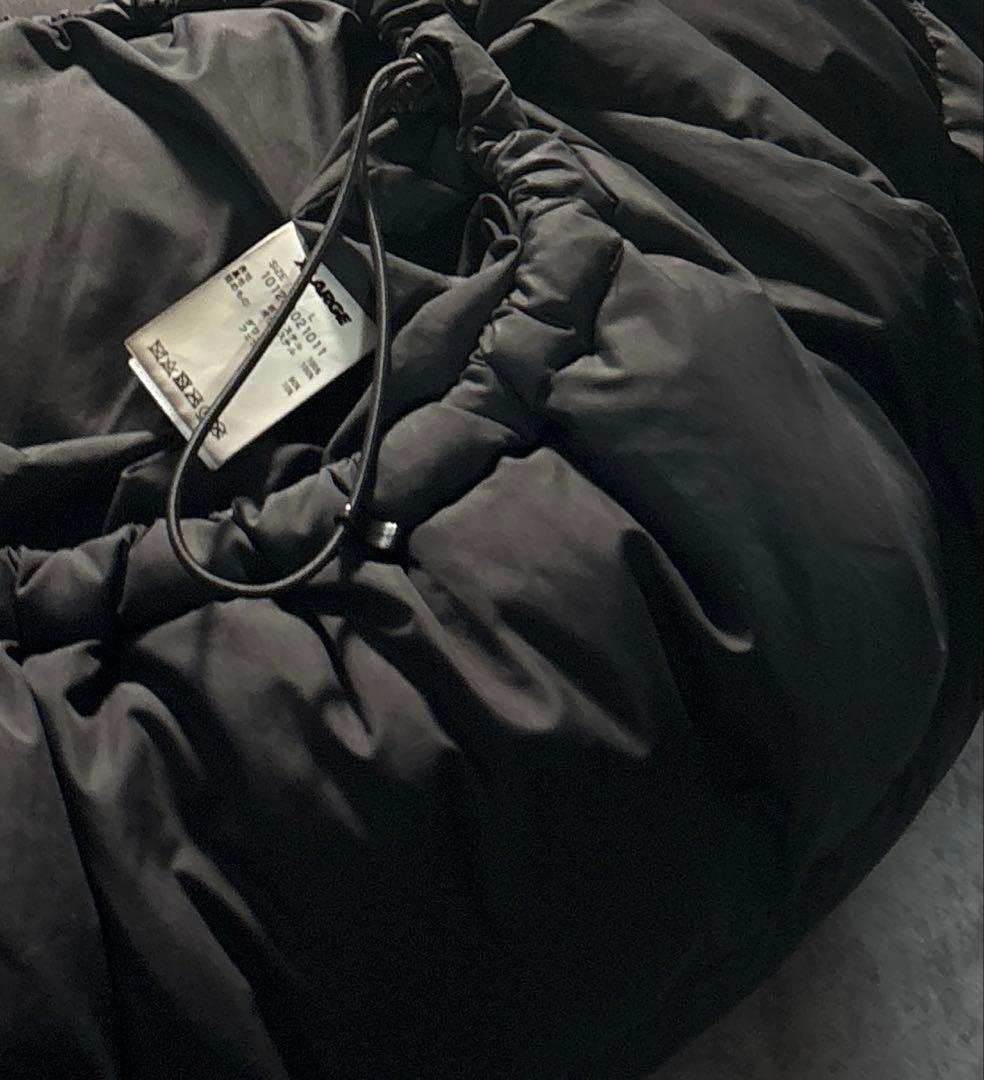 XLARGE 短丈 ダウンジャケット ドローコード ショート丈 ブラック L 黒