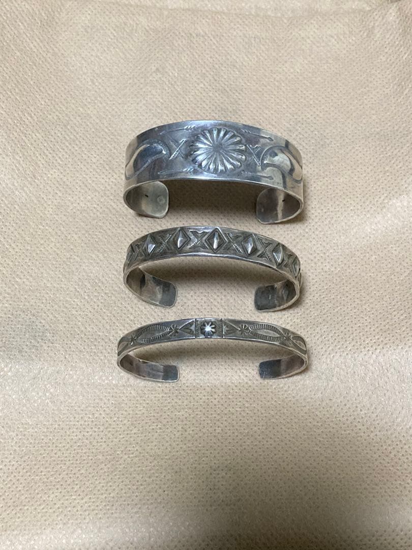 インディアン バングル セット sterling リポウズ スタンプワーク INDIAN（インディアン） インディアンジュエリー スタンプワーク